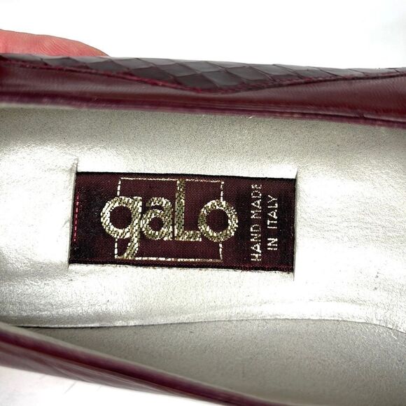 NWOB GALO Italy Classic Leather Burgundy Heels Pumps Shoes size 39 1/2 US 8,5 - Picture 14 of 15